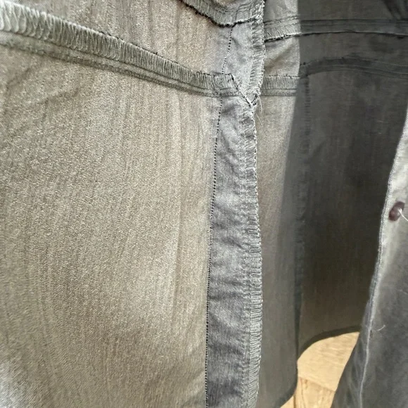 Women's Gray Ruffle-Front Button Jacket - Picture 4 of 4